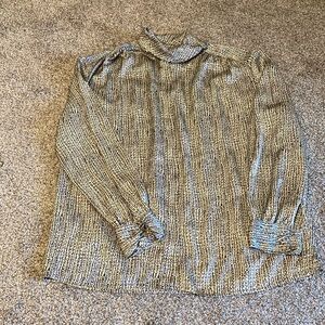 Rena Rowan for Saville black and cream long sleeve blouse, size 14W